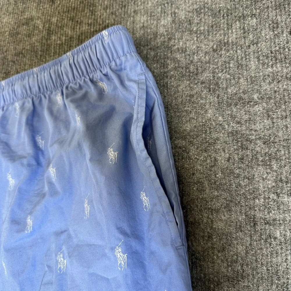 Polo Ralph Lauren Mens 3X Blue Pony Print Sleepwear Lounge Shorts Cotton